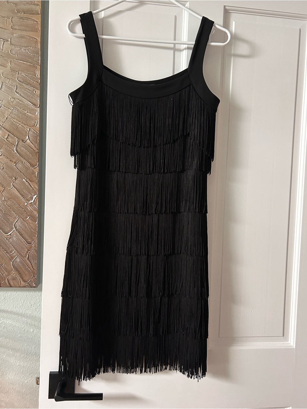 White House Black Market Black Fringe Shift Dress